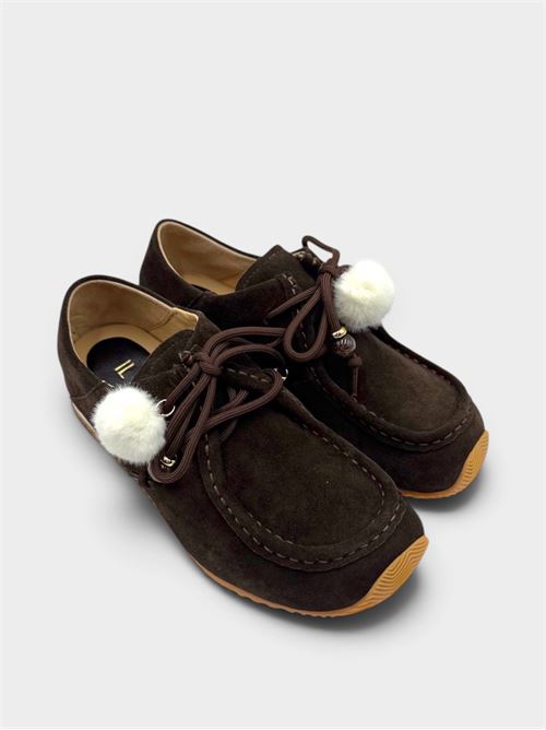 Mocassino t. moro scamosciato con pon pon IL LACCIO | 494351CROSTATDM